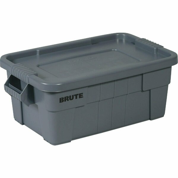 Rubbermaid Commercial Brute 14 Gal. Gray Storage Tote with Lid FG9S3000GRAY